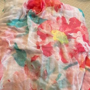 Pink floral infinity scarf